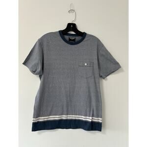 Todd Snyder Dynamic Tee Striped Blue White Pocket Front Button Men's Size Small